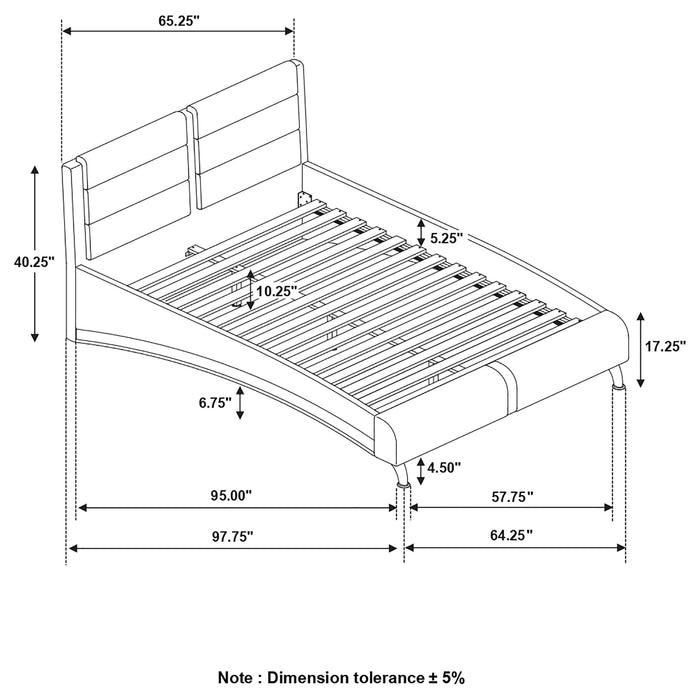 Coaster Jeremaine Upholstered Bed Black Queen