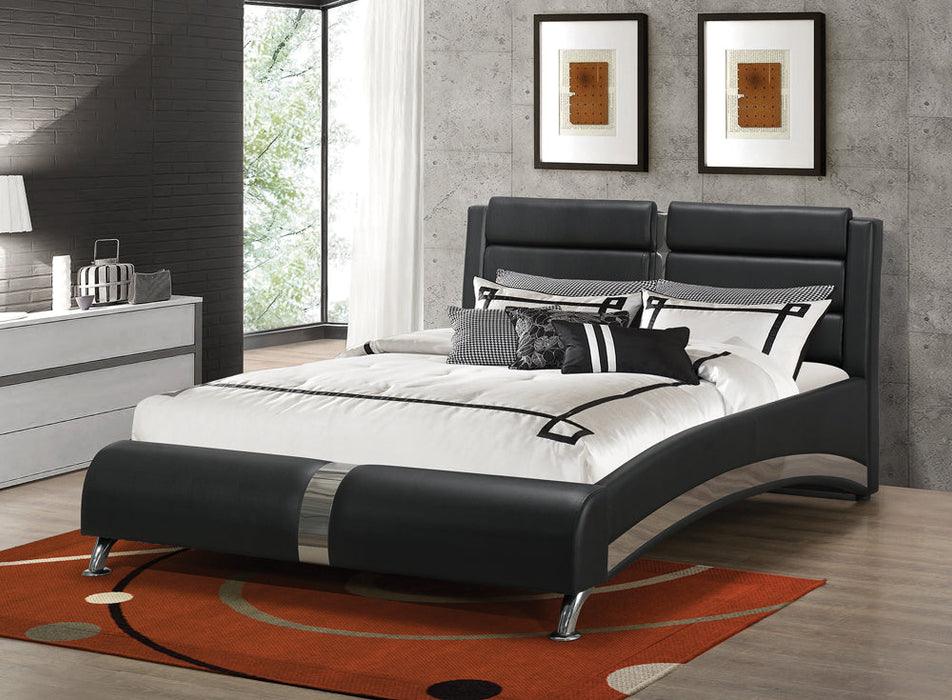 Coaster Jeremaine Upholstered Bed Black Queen