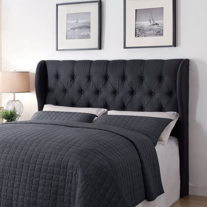 Murrieta King Tufted Upholstered Headboard Charcoal