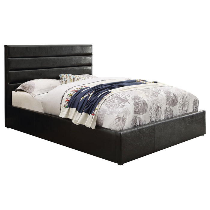 Coaster Riverbend Upholstered Storage Bed Black Eastern King