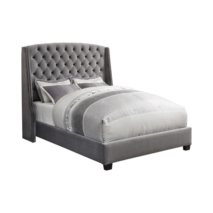 Coaster Pissarro Tufted Upholstered Bed Grey Eastern King