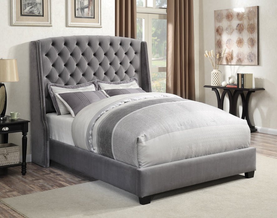 Coaster Pissarro Tufted Upholstered Bed Grey Full