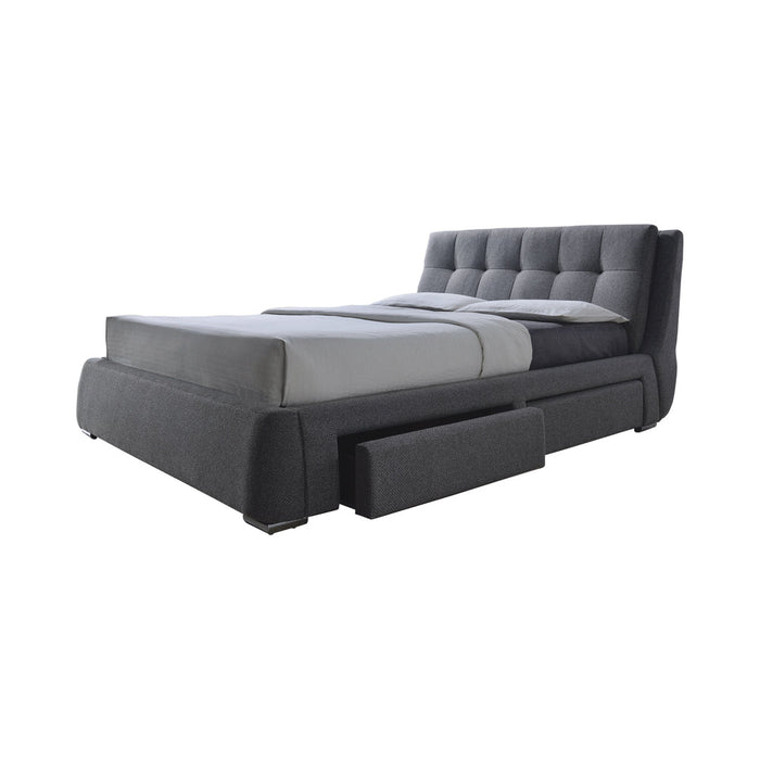 Coaster Fenbrook Tufted Upholstered Storage Bed Grey Eastern King