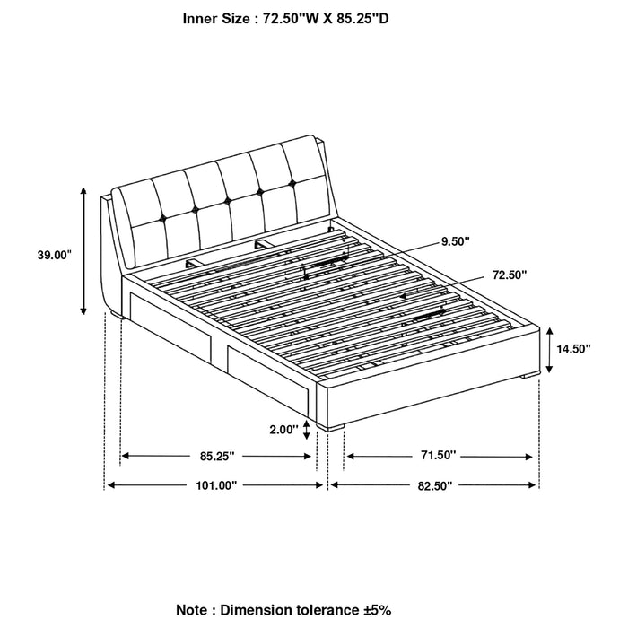 Coaster Fenbrook Tufted Upholstered Storage Bed Grey Cal King