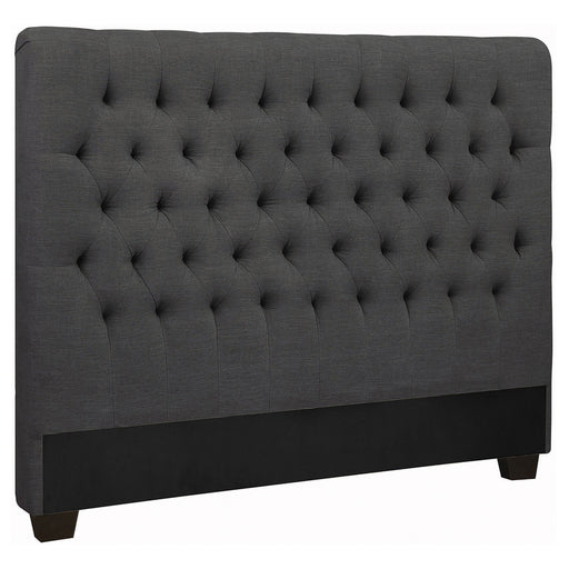 Chloe Upholstered Eastern King Panel Headboard Charcoal