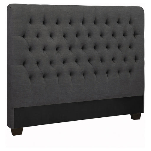 Chloe Upholstered Queen Panel Headboard Charcoal