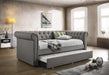 Coaster Kepner Tufted Upholstered Daybed Grey with Trundle Default Title