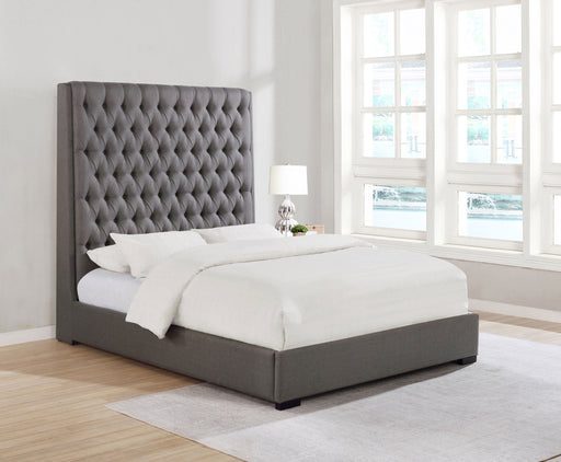 Coaster Camille Tall Tufted Bed Grey Eastern King