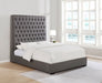 Coaster Camille Tall Tufted Bed Grey Eastern King