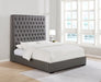 Coaster Camille Tall Tufted Bed Grey Cal King