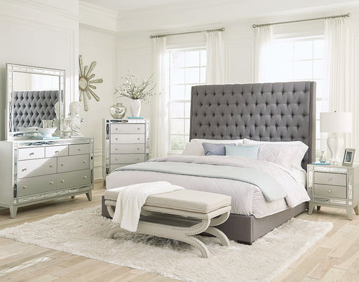 Coaster Camille Bedroom Set Grey and Metallic Mercury Queen Set of 4