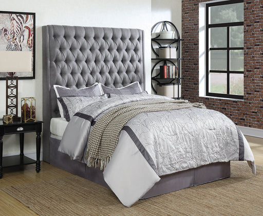 Coaster Camille Tall Tufted Headboard Grey Default Title