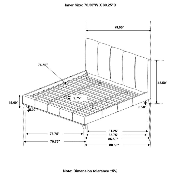 Coaster Charity Upholstered Bed Blue Full