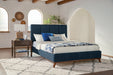 Coaster Charity Upholstered Bed Blue Full