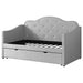 Coaster Elmore Upholstered Twin Daybed with Trundle Pearlescent Grey Default Title