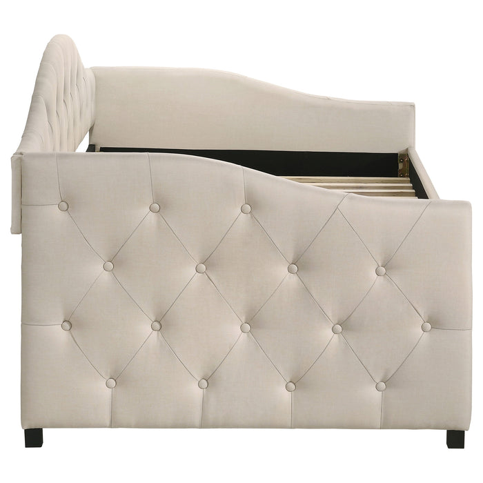 Coaster Sadie Upholstered Twin Daybed with Trundle Beige