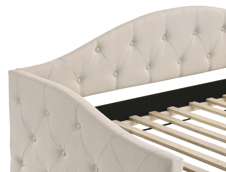 Coaster Sadie Upholstered Twin Daybed with Trundle Beige