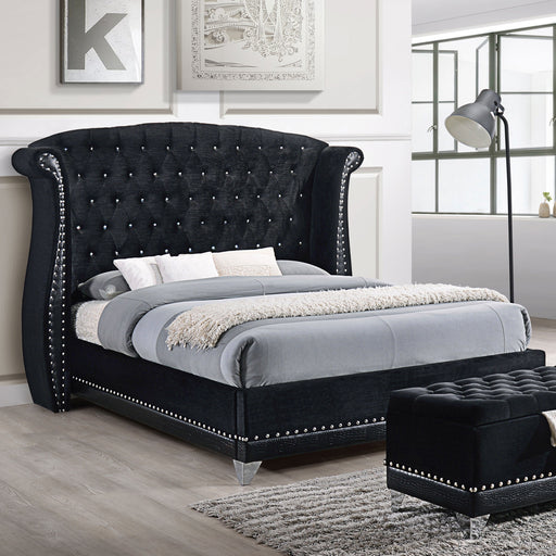 Coaster Barzini Tufted Upholstered Bed Black Eastern King