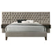 Coaster Marley Upholstered Platform Bed with Headboard Panels Light Brown King