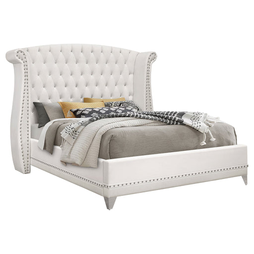 Coaster Barzini Wingback Tufted Bed White Eastern King