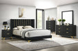 Coaster Kendall Upholstered Tufted Panel Bed Black King