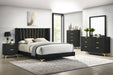 Coaster Kendall Upholstered Tufted Bedroom Set Black Eastern King Set of 5