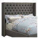 Coaster Bancroft Demi-wing Upholstered Full Headboard Grey Default Title