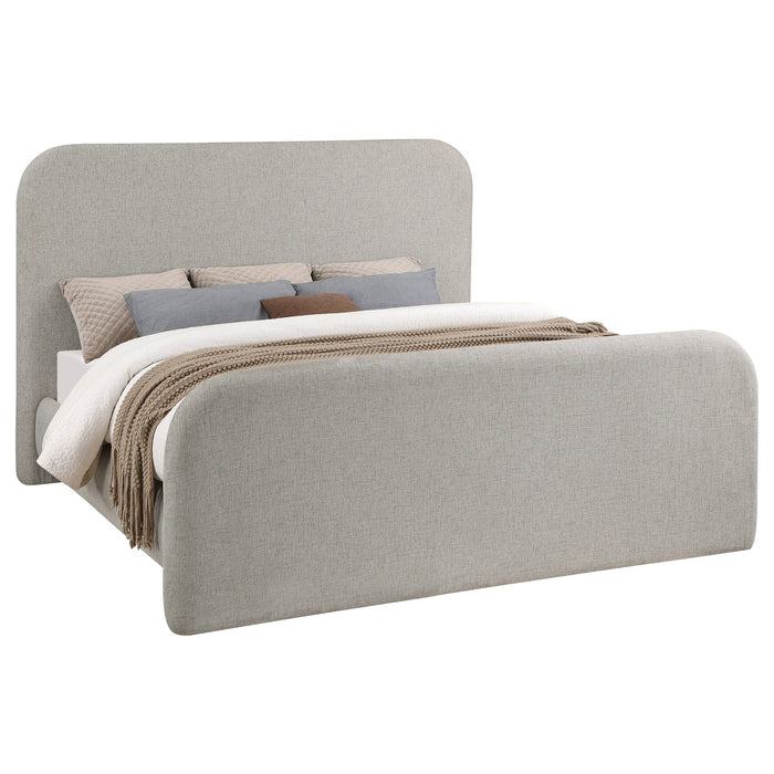 Coaster Wren Upholstered Platform Bed Grey King