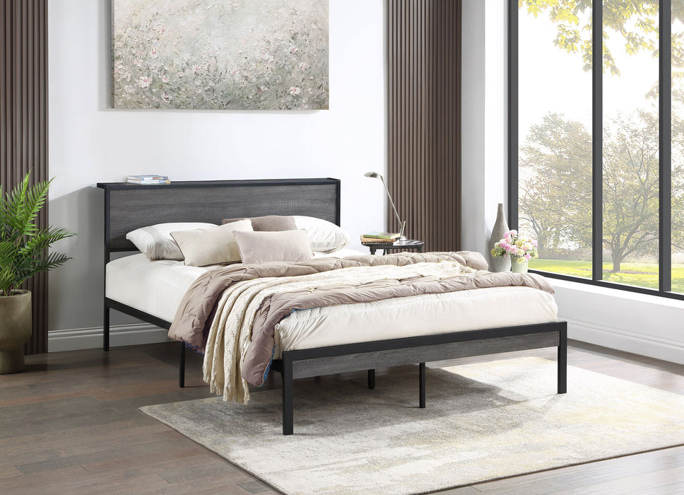 Coaster Ricky Platform Bed Grey and Black Twin