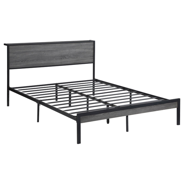 Coaster Ricky Platform Bed Grey and Black Full