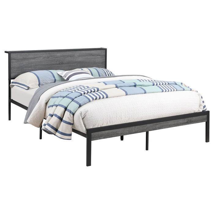 Coaster Ricky Platform Bed Grey and Black Twin