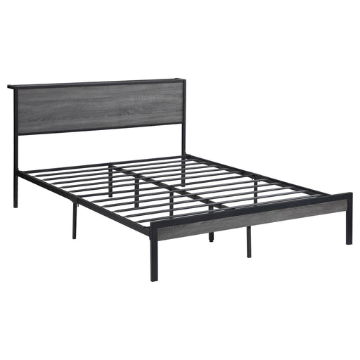 Coaster Ricky Platform Bed Grey and Black Queen