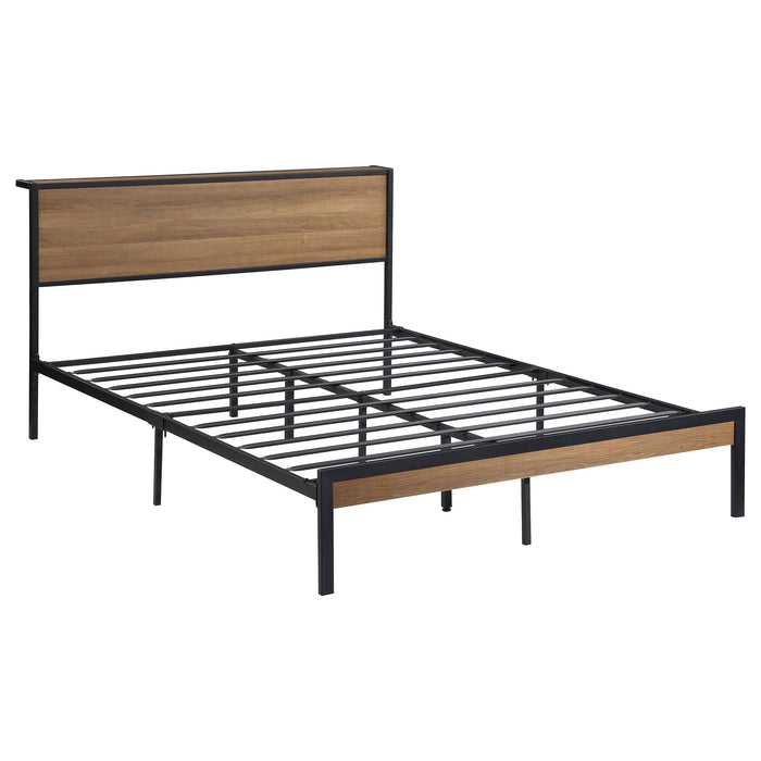 Coaster Ricky Platform Bed Light Oak and Black Full