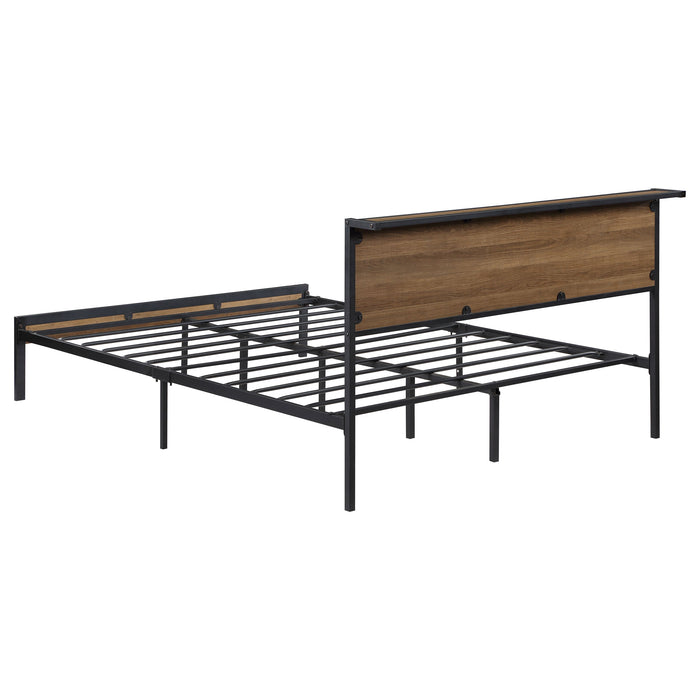 Coaster Ricky Platform Bed Light Oak and Black Twin