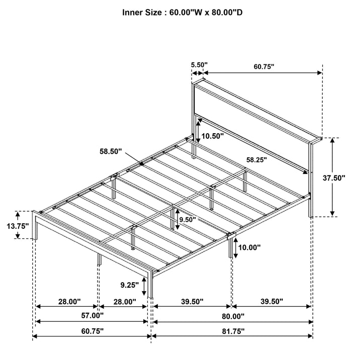 Coaster Ricky Platform Bed Light Oak and Black Twin