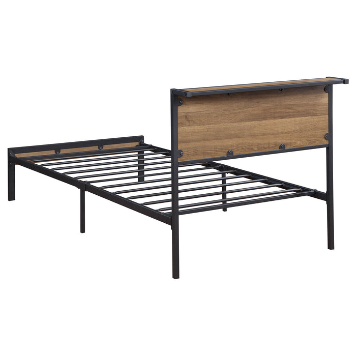 Coaster Ricky Platform Bed Light Oak and Black Twin