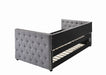 Coaster Mockern Tufted Upholstered Daybed with Trundle Grey Default Title