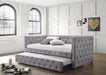 Coaster Mockern Tufted Upholstered Daybed with Trundle Grey Default Title