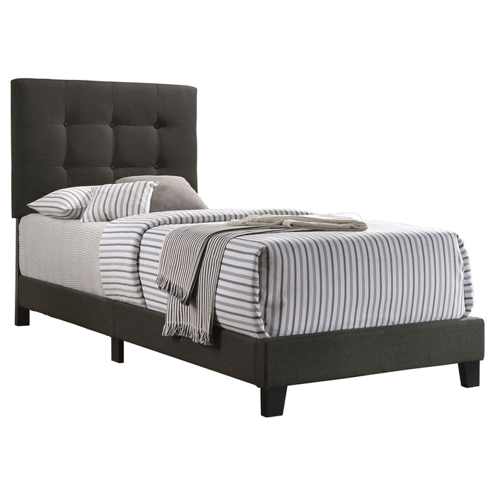 Coaster Mapes Tufted Upholstered Bed Charcoal Twin