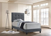 Coaster Mapes Tufted Upholstered Bed Grey Twin