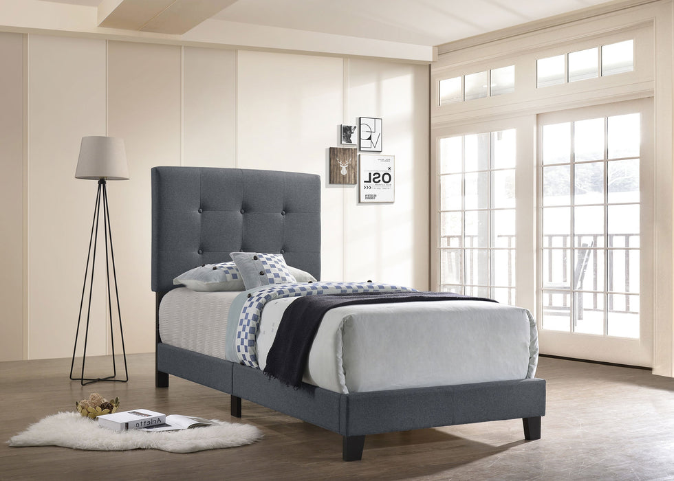 Coaster Mapes Tufted Upholstered Bed Grey Twin