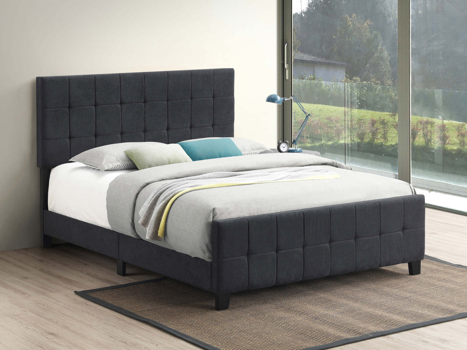 Coaster Fairfield Upholstered Panel Bed Dark Grey Eastern King