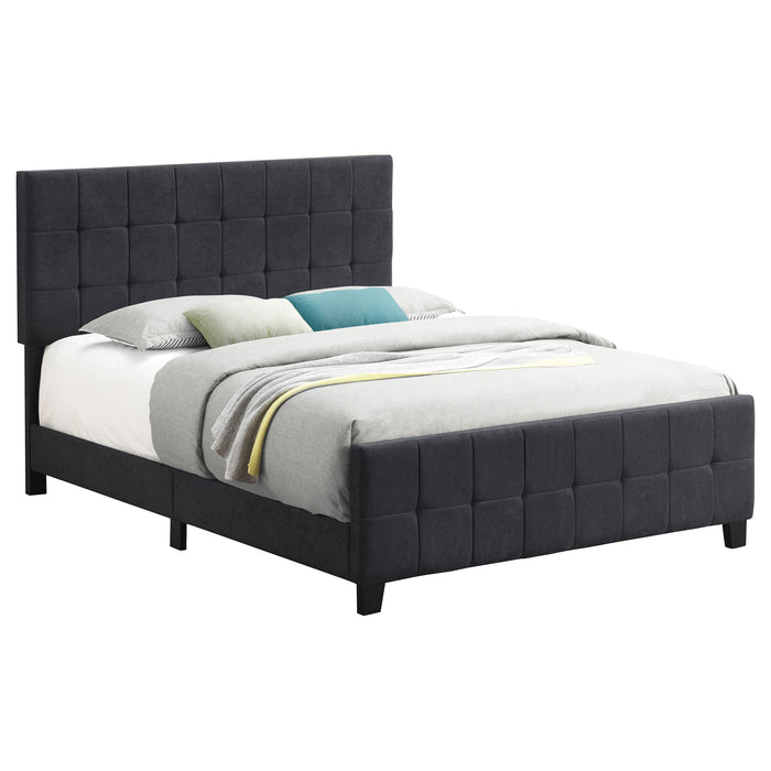 Coaster Fairfield Upholstered Panel Bed Dark Grey Eastern King