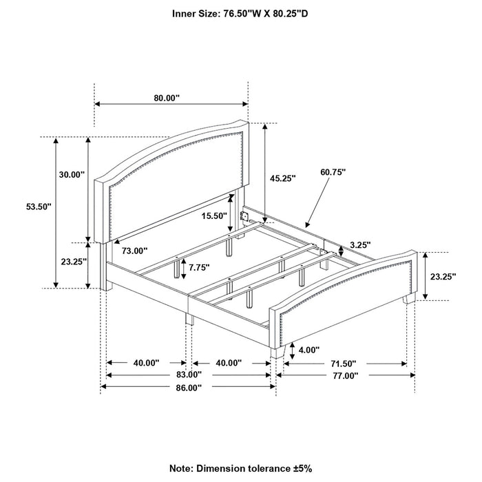 Hamden Upholstered Panel Bed Mineral