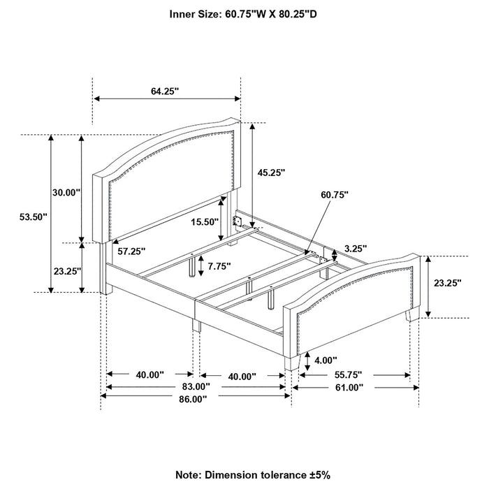 Hamden Upholstered Panel Bed Mineral