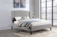 Coaster Mosby Upholstered Curved Headboard Platform Bed Light Grey Eastern King