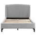 Coaster Mosby Upholstered Curved Headboard Platform Bed Light Grey Eastern King