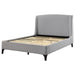 Coaster Mosby Upholstered Curved Headboard Platform Bed Light Grey Eastern King