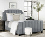 Coaster Fiona Upholstered Panel Bed Light Grey Cal King