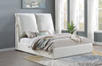 Coaster Gwendoline Upholstered Platform Bed with Pillow Headboard White Eastern King